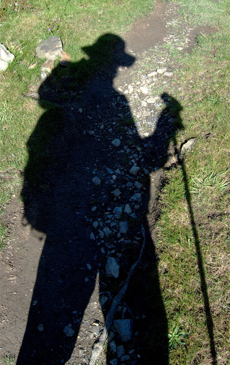 Schatten eines Wanderers